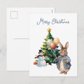 Peter het Konijn Kerstboom Feestdagenkaart (Voorkant / Achterkant)