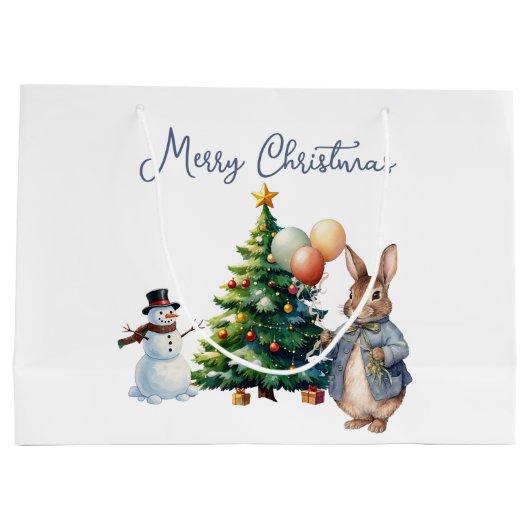 Peter het Konijn Kerstboom Groot Cadeauzakje (Achterkant)