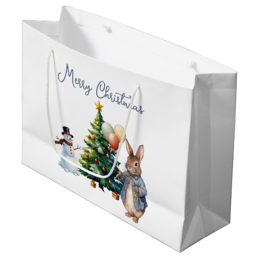 Peter het Konijn Kerstboom Groot Cadeauzakje (Voorkant Gekanteld)