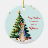 Peter het Konijn Kerstboom Keramisch Ornament (Achterkant)