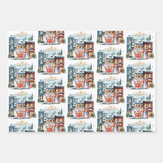 Peter het konijn kerstinkopen inpakpapier vel (Voorkant 3)