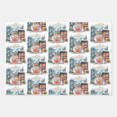 Peter het konijn kerstinkopen inpakpapier vel (Voorkant)