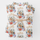 Peter het konijn kerstinkopen inpakpapier vel (In situ)