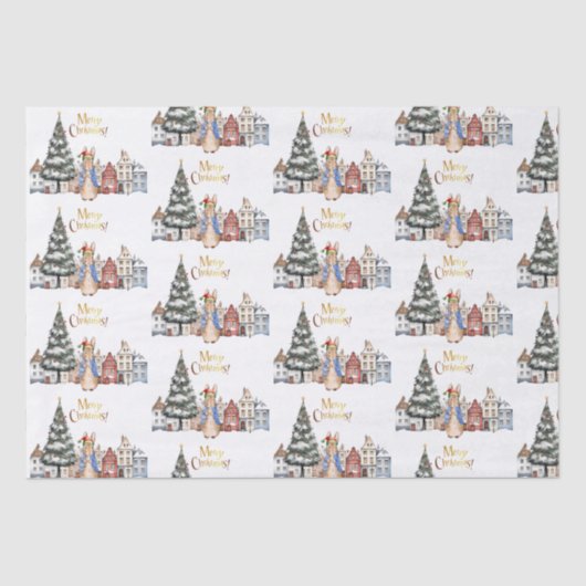 Peter het Konijn Kerstinkopen Tissuepapier (Voorkant)