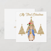 Peter het konijn Kerstman Hoed Eerste kerstboom Feestdagenkaart (Voorkant / Achterkant)