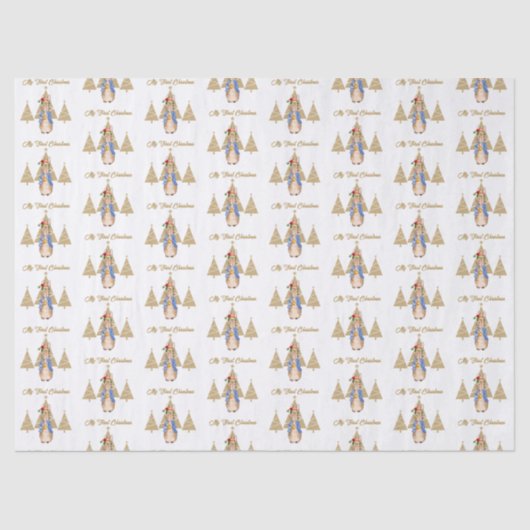 Peter het konijn Kerstman Hoed Eerste kerstboom Tissuepapier (Voorkant)