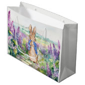 Peter het Konijn met aquarel lilla's Groot Cadeauzakje (Voorkant Gekanteld)