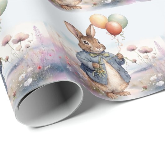 Peter het konijn met ballonnen cadeaupapier (Rol Hoek)