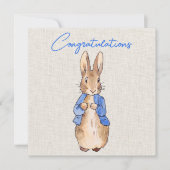 Peter het konijn met beige linnen achtergrond (Voorkant)