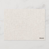 Peter het konijn met beige linnen achtergrond briefkaart (Achterkant)