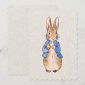 Peter het konijn met beige linnen achtergrond kaart (Voorkant / Achterkant)