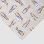 Peter het konijn met beige linnen textuur tissuepapier (Detail)