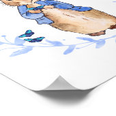 Peter het konijn met een blauwe vlinder   poster (Hoek)