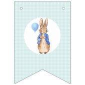 Peter het konijn met gemengde patroon achtergrond vlaggetjes (Tweede vlag)