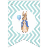 Peter het konijn met gemengde patroon achtergrond vlaggetjes (Eerste vlag)