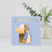 Peter het konijn met gouden eerste verjaardag (Staand voorkant)