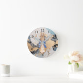 Peter het konijn met gouden splash achtergrond ronde klok (Huis)