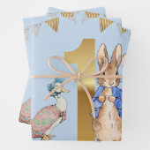 Peter het Konijn met Jemima Eerste Verjaardag Inpakpapier Vel (In situ)