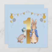 Peter het Konijn met Jemima Eerste Verjaardag Kaart (Voorkant / Achterkant)