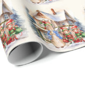 Peter het konijn met kerstelven cadeaupapier (Rol Hoek)