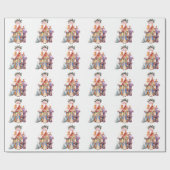 Peter het konijn met kersthuisje cadeaupapier (Vlak)