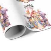 Peter het konijn met kersthuisje cadeaupapier (Rol Hoek)