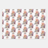 Peter het konijn met kersthuisje inpakpapier vel (Voorkant)