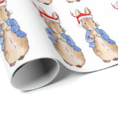 Peter het konijn met kerstmuts cadeaupapier (Rol Hoek)