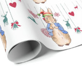 Peter het Konijn met kerstversiering Cadeaupapier (Rol Hoek)