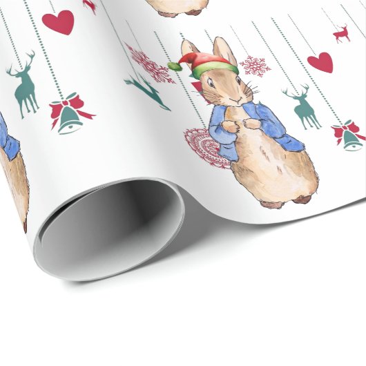 Peter het Konijn met kerstversiering Cadeaupapier (Rol Hoek)