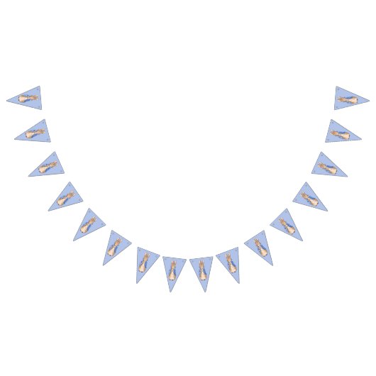 Peter het Konijn op blauwe achtergrond Vlaggetjes (Alle)