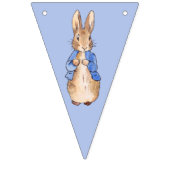 Peter het Konijn op blauwe achtergrond Vlaggetjes (Derde vlag)