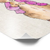 Peter het konijn roze jas beige linnen textuur foto afdruk (Hoek)