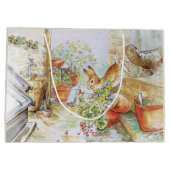 Peter het konijn tuimelt in tuinhuisje groot cadeauzakje (Achterkant)