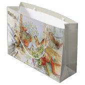 Peter het konijn tuimelt in tuinhuisje groot cadeauzakje (Achterkant Gekanteld)