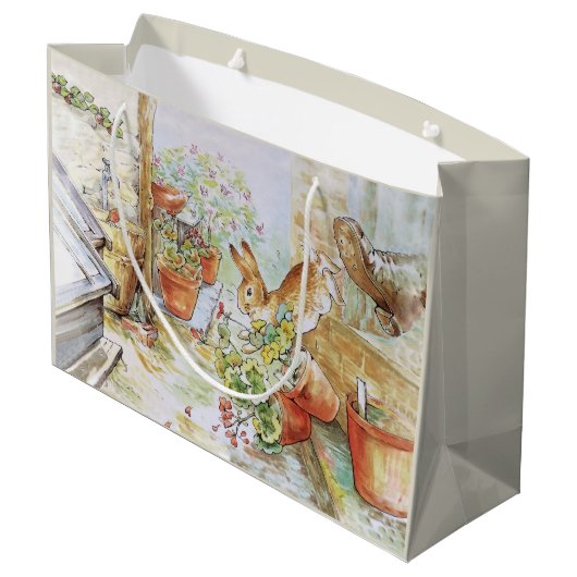 Peter het konijn tuimelt in tuinhuisje groot cadeauzakje (Achterkant Gekanteld)