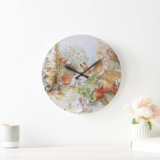 Peter het konijn tuimelt in tuinhuisje grote klok (Huis)