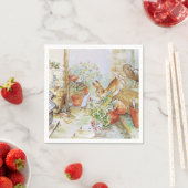 Peter het konijn tuimelt in tuinhuisje servet (Insitu)