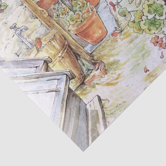 Peter het konijn tuimelt in tuinhuisje tissuepapier (Detail)