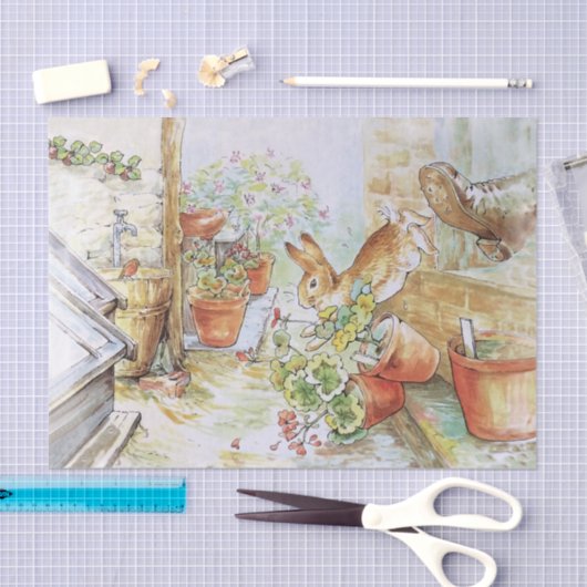 Peter het konijn tuimelt in tuinhuisje tissuepapier (Craft)