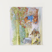 Peter het konijn tuimelt in Vegie Patch Wandkleed (Voorkant)