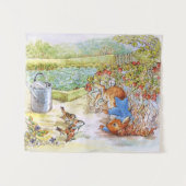 Peter het konijn tuimelt in Vegie Patch Wandkleed (Voorkant (horizontaal))