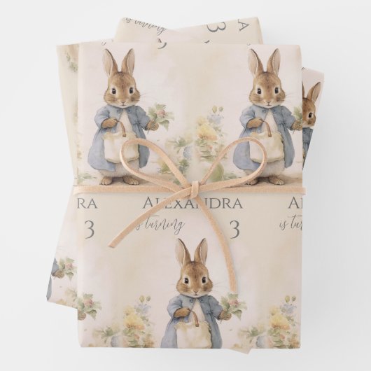 Peter het Konijn Verjaardagsfeest Inpakpapier Vel (In situ)