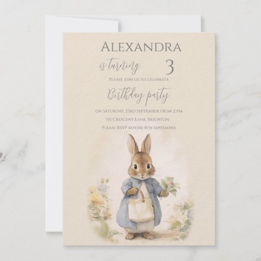 Peter het Konijn Verjaardagsfeest Kaart (Voorkant)