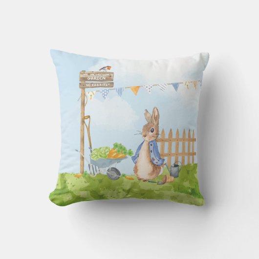 Peter het Konijn Verjaardagstuinfeest Kussen (Voorkant)