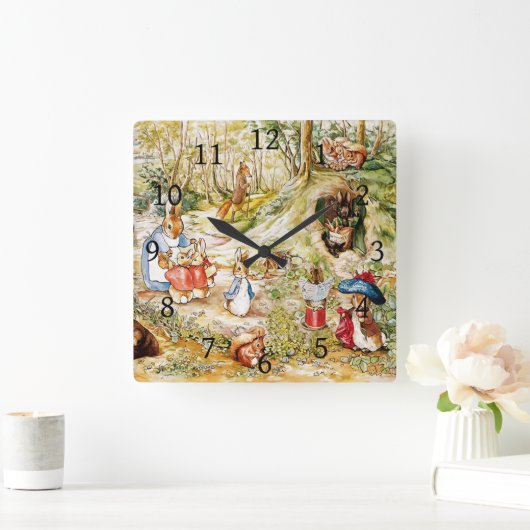 Peter het konijn vierkante klok (Huis)