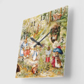 Peter het konijn vierkante klok (Hoek)