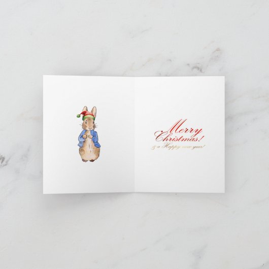 Peter het Konijn Vrolijke Kerstboom Feestdagen Kaart (Binnen)