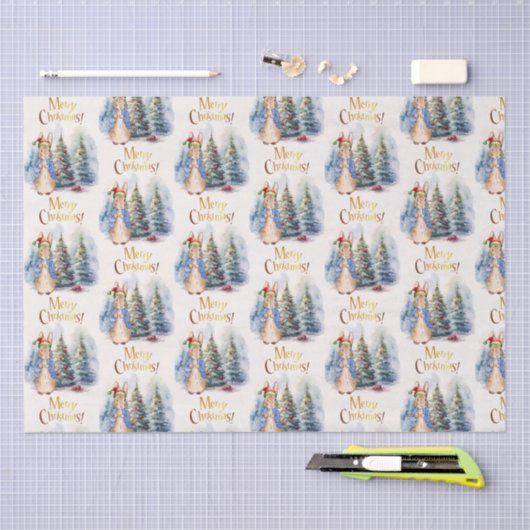 Peter het Konijn Vrolijke Kerstboom Tissuepapier (Craft)