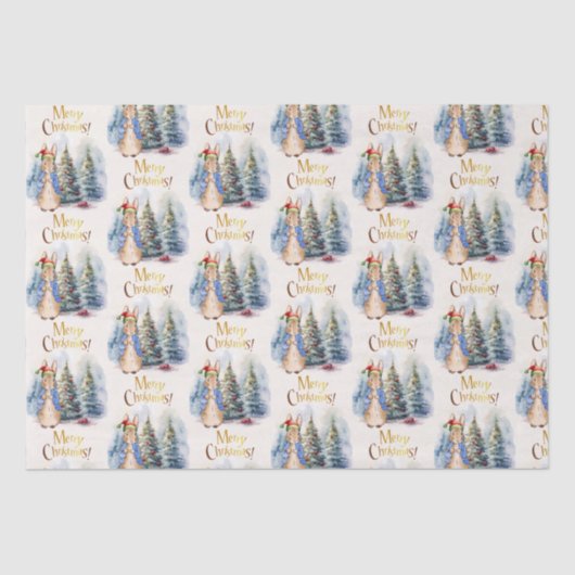 Peter het Konijn Vrolijke Kerstboom Tissuepapier (Voorkant)